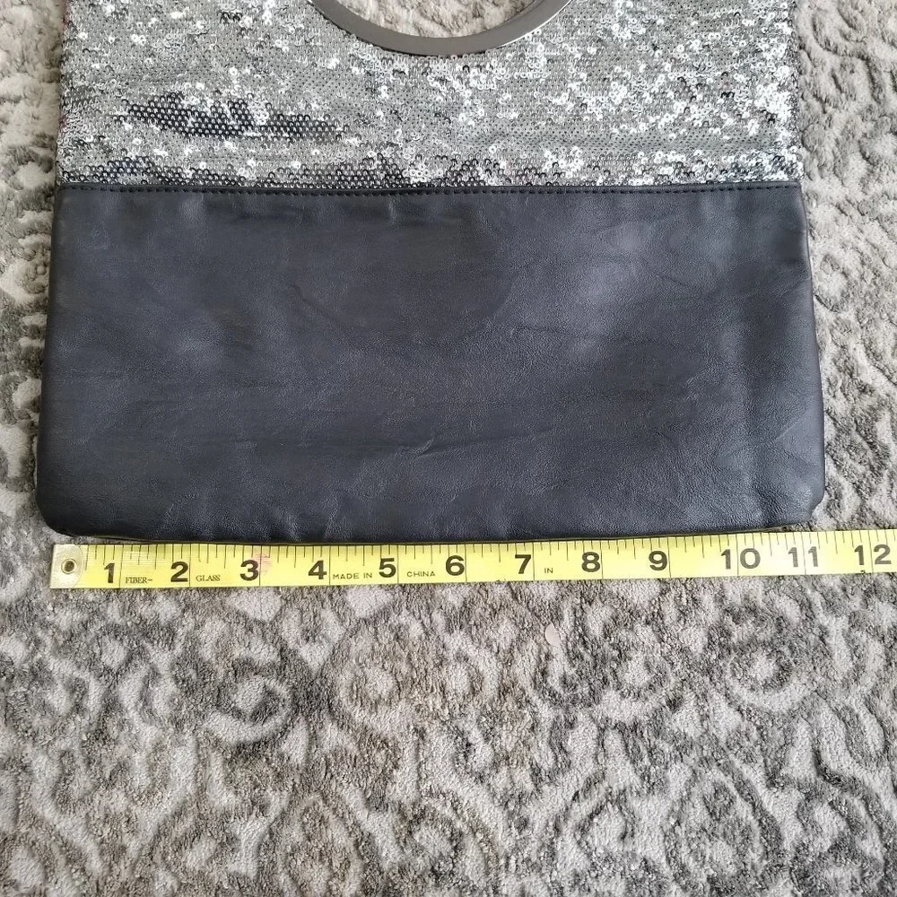 Style & Co Black & Silver Clutch Handbag Purse